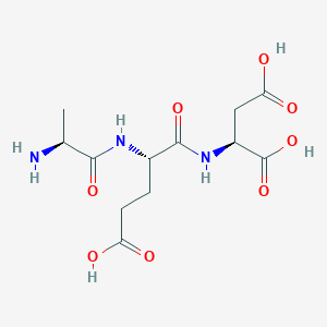 Cartalax AED tripeptide molecular structure showing alanine glutamic acid aspartic acid sequence