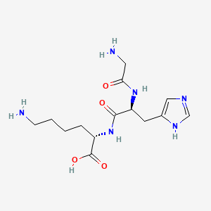GHK-Cu molecular structure diagram showing glycine histidine lysine tripeptide copper complex