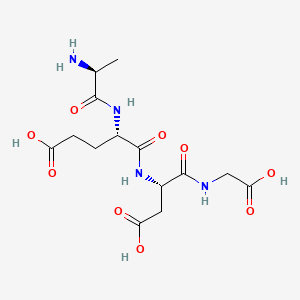 Epithalon AEDG tetrapeptide molecular structure showing alanine glutamic acid aspartic acid glycine sequence