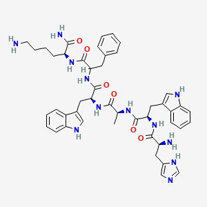 GHRP-2 pralmorelin molecular structure diagram showing synthetic hexapeptide sequence